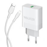 Chargeur secteur (Аdaptateur) 2 en 1 WALKER WH-35 1USB / QC3.0 / 3A / 18W + Câble de données USB vers Lightning blanc - Achetez pour 4.05 € en Allemagne