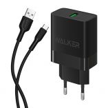 Chargeur secteur (Аdaptateur) 2 en 1 WALKER WH-35 1USB / QC3.0 / 3A / 18W + Câble de données USB vers Micro noir - Achetez pour 4.05 € en Allemagne