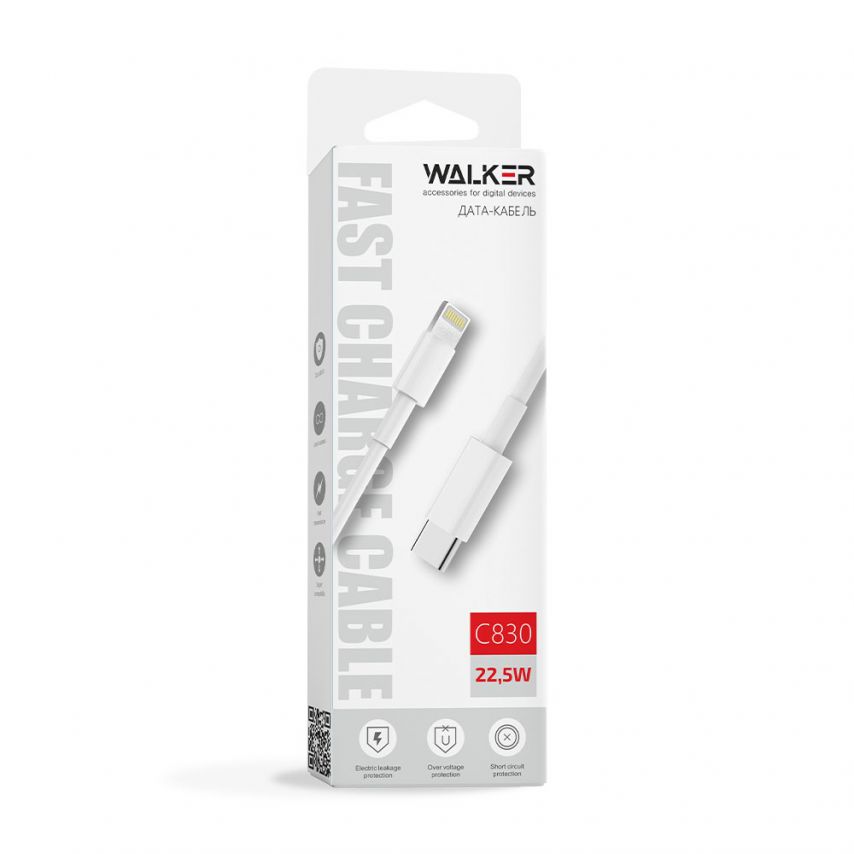 Cable WALKER C830 Type-C to Lightning white