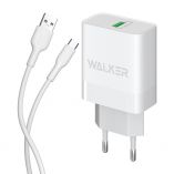 Chargeur secteur (Аdaptateur) 2 en 1 WALKER WH-35 1USB / QC3.0 / 3A / 18W + Câble de données USB vers Micro blanc - Achetez pour 4.05 € en Allemagne
