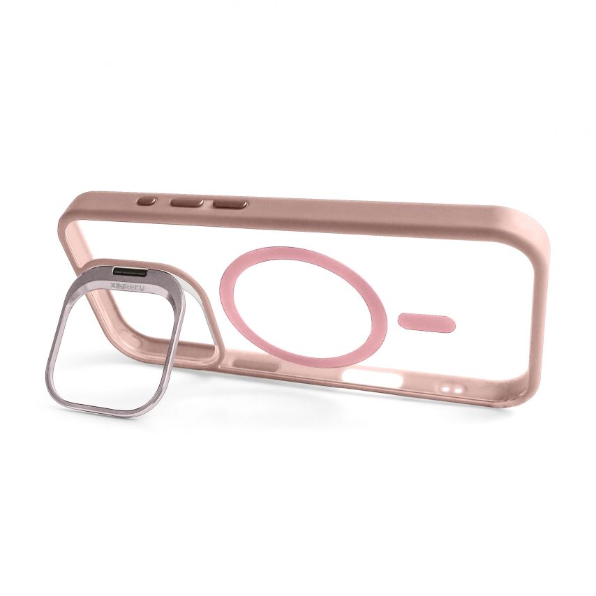 Case with MagSafe for Apple iPhone 16 Pro with stand and camera protection pink (10)