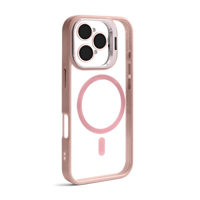 Case with MagSafe for Apple iPhone 16 Pro with stand and camera protection pink (10)