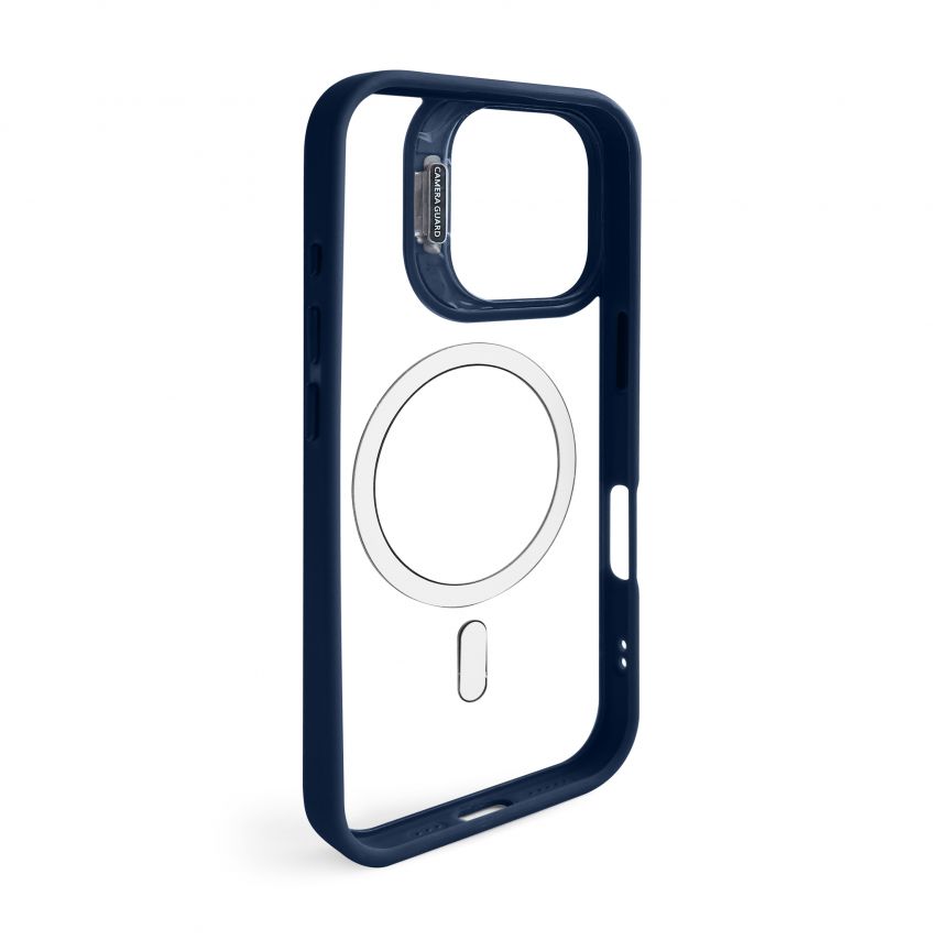 Hülle mit MagSafe für Apple iPhone 16e mit Ständer und Kameraschutz dark blue (04)