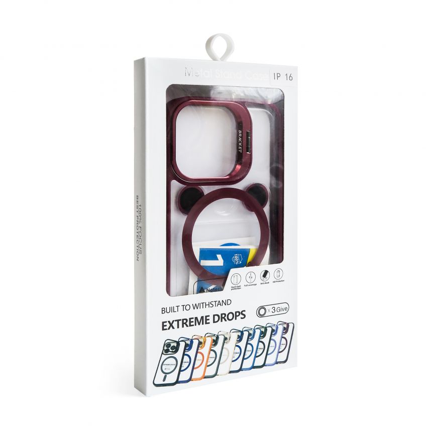 Hülle mit MagSafe für Apple iPhone 16e mit Ständer und Kameraschutz pink (10)