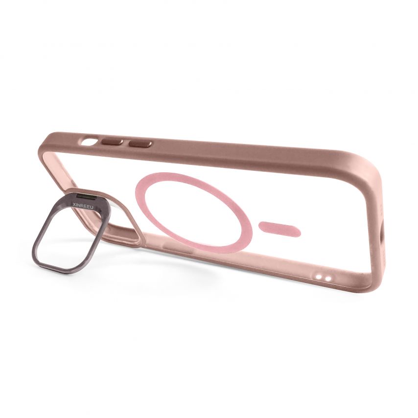Case with MagSafe for Apple iPhone 14 with stand and camera protection pink (10)
