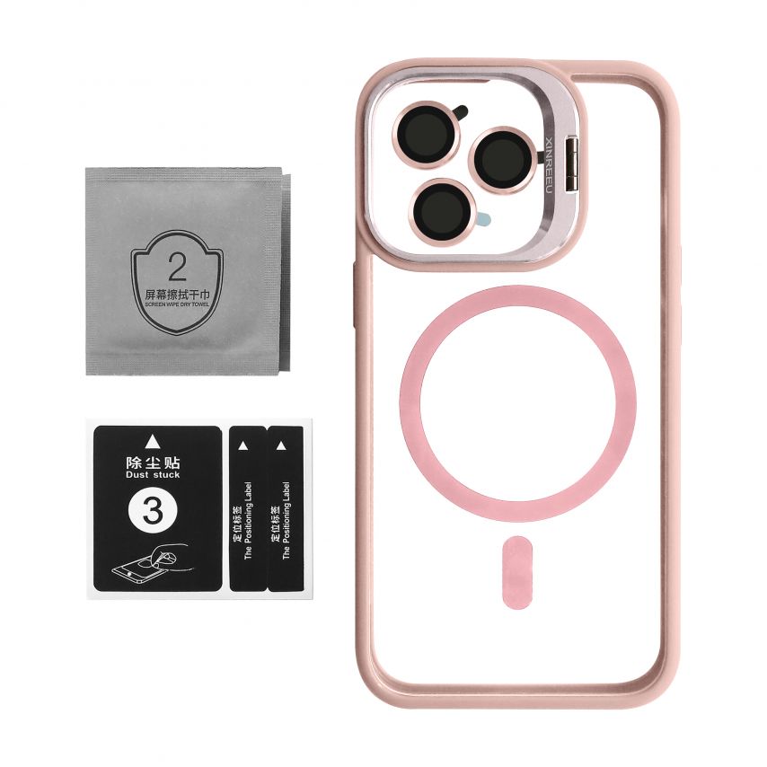 Case with MagSafe for Apple iPhone 13 Pro Max with stand and camera protection pink (10)