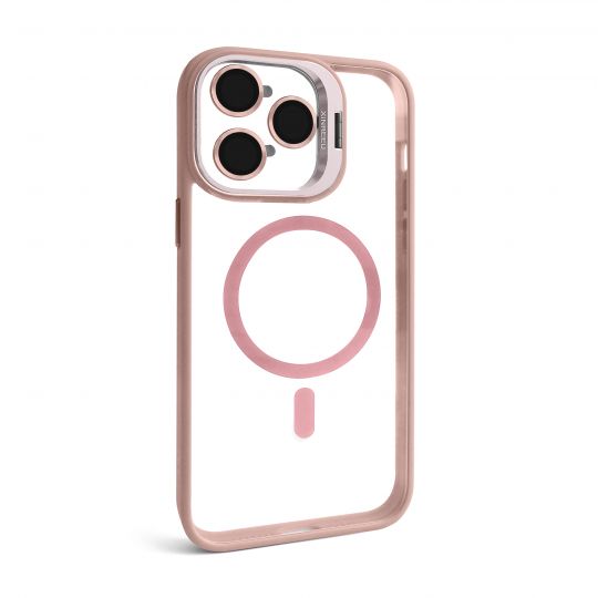 Coque avec MagSafe pour Apple iPhone 14 Pro Max avec support et protection pour caméra rose (10)