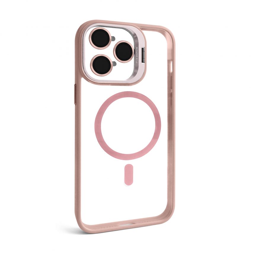 Coque avec MagSafe pour Apple iPhone 14 Pro Max avec support et protection pour caméra rose (10)