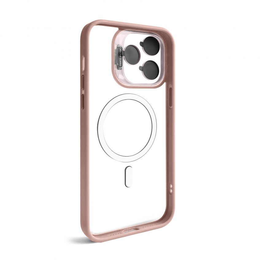 Coque avec MagSafe pour Apple iPhone 14 Pro Max avec support et protection pour caméra rose (10)