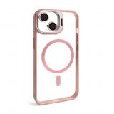 Coque avec MagSafe pour Apple iPhone 15 avec support et protection pour caméra rose (10)