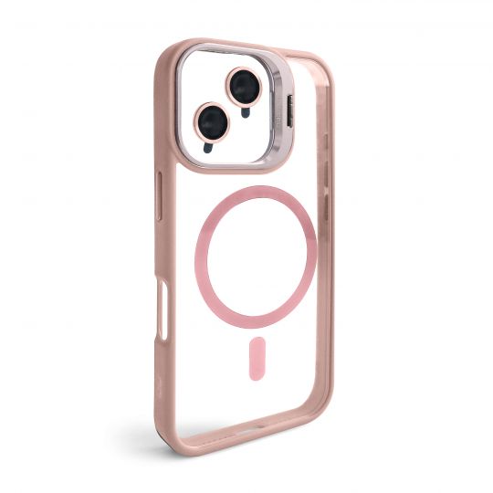 Case with MagSafe for Apple iPhone 16 with stand and camera protection pink (10)