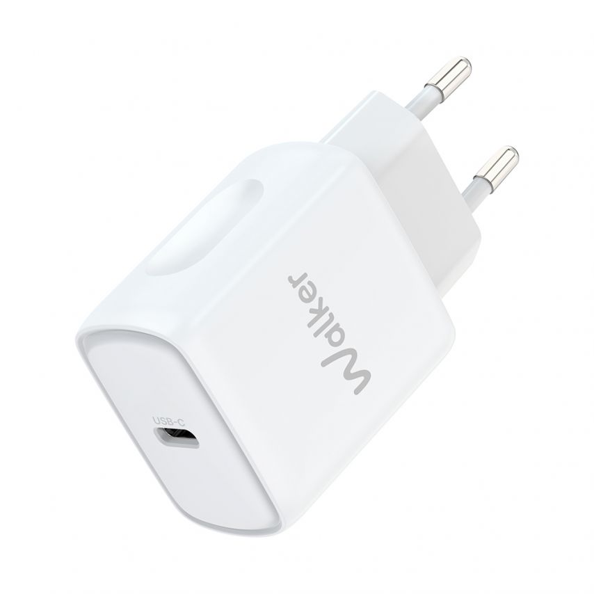 Network Charger (Adapter) 2in1 WALKER WH-64 PD_25W + Data Cable Type-C to Lightning white