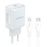 Network Charger (Adapter) 2in1 WALKER WH-64 PD_25W + Data Cable Type-C to Lightning white - Buy for 10.00 € in Germany