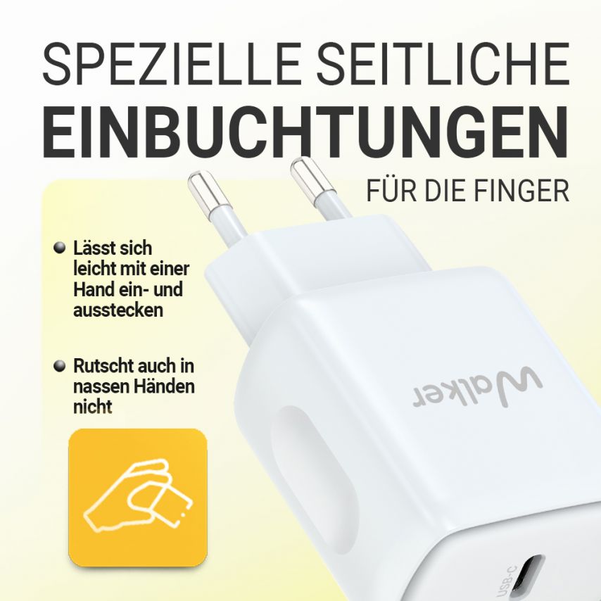 Network Charger (Adapter) 2in1 WALKER WH-64 PD_25W + Data Cable Type-C to Lightning white
