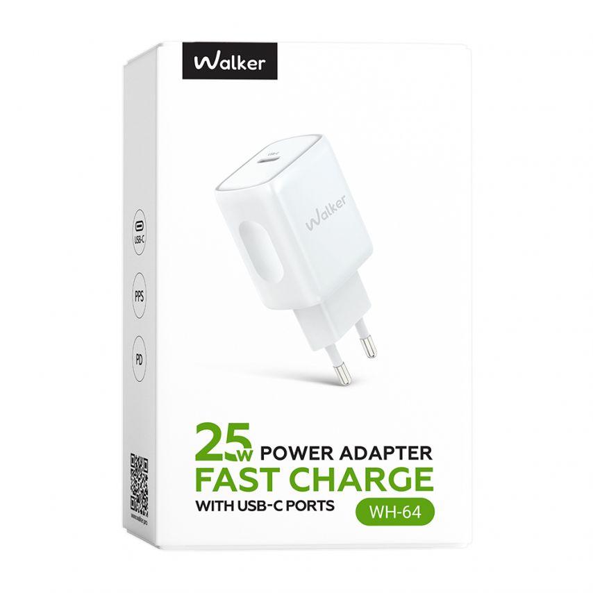 Network Charger (Adapter) WALKER WH-64 PD_25W white