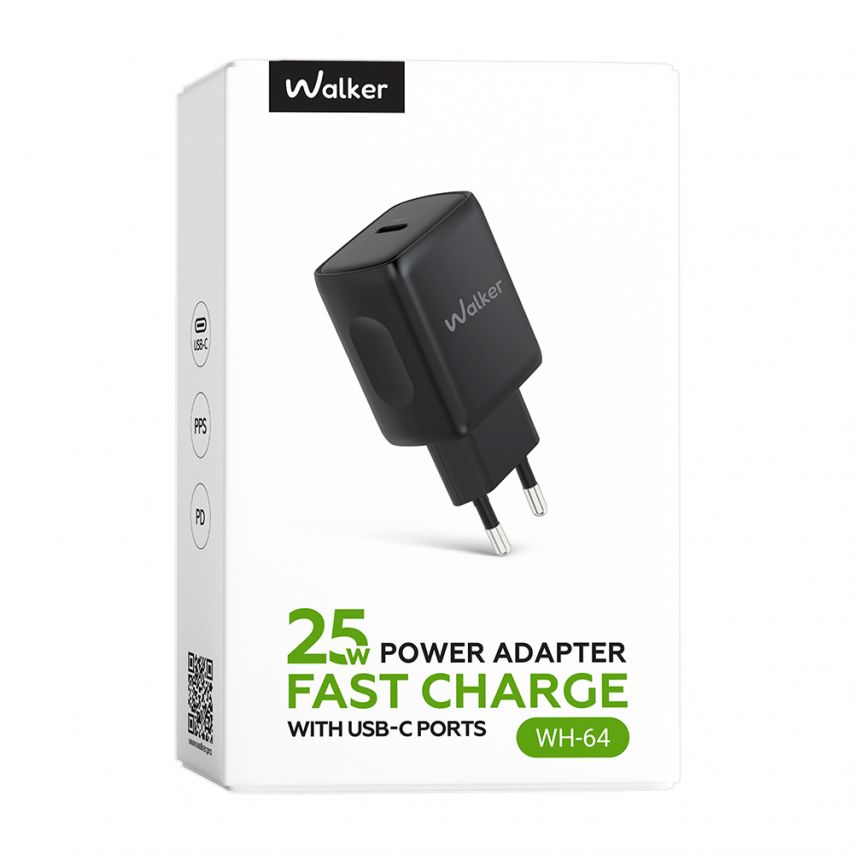 Network Charger (Adapter) WALKER WH-64 PD_25W black