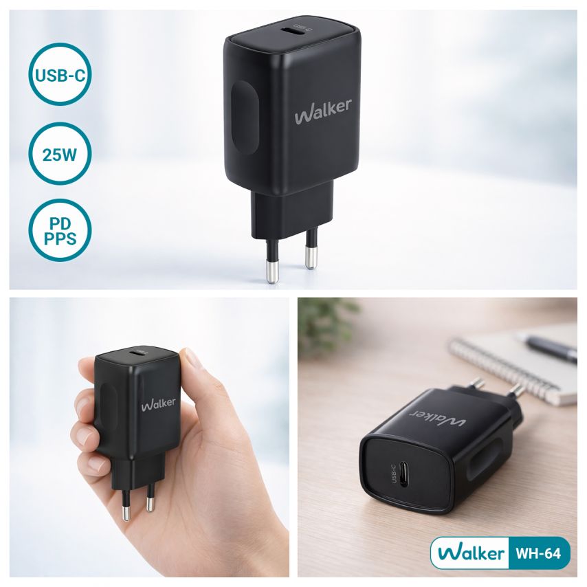 Netzladegerät (Adapter) WALKER WH-64 PD_25W schwarz