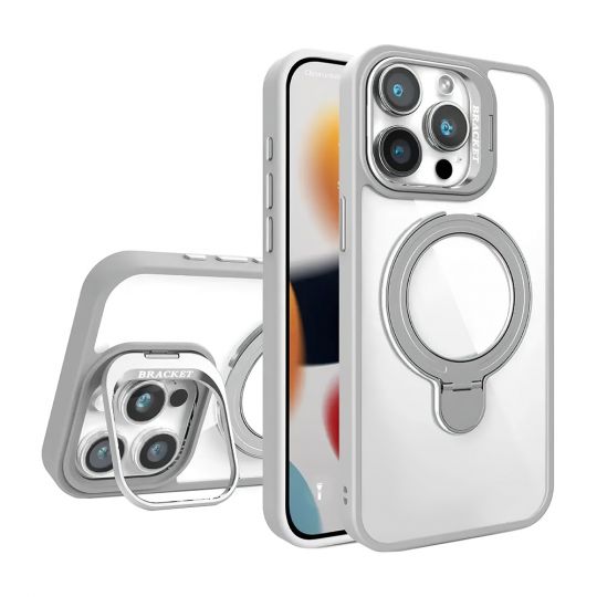 Coque avec MagSafe pour Apple iPhone 11 avec deux supports et protection pour caméra gris (3)