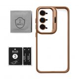 Phone Case for Samsung Galaxy S25/S931 (2025) with stand and camera protection gold brown (9)