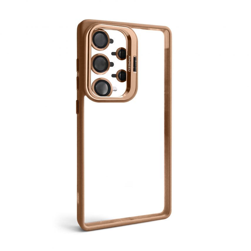 Phone Case for Samsung Galaxy S25 Ultra/S938 (2025) with stand and camera protection gold brown (9)
