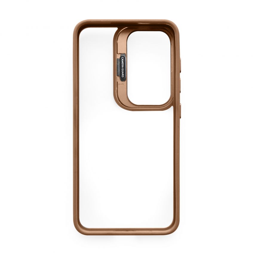Phone Case for Samsung Galaxy S25 Ultra/S938 (2025) with stand and camera protection gold brown (9)