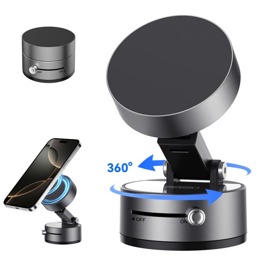 Magnetic Car Holder XO C170 with Suction Cup gray