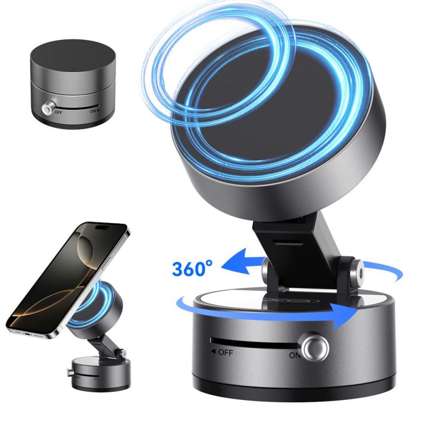Magnetic Car Holder XO C170 with Suction Cup gray