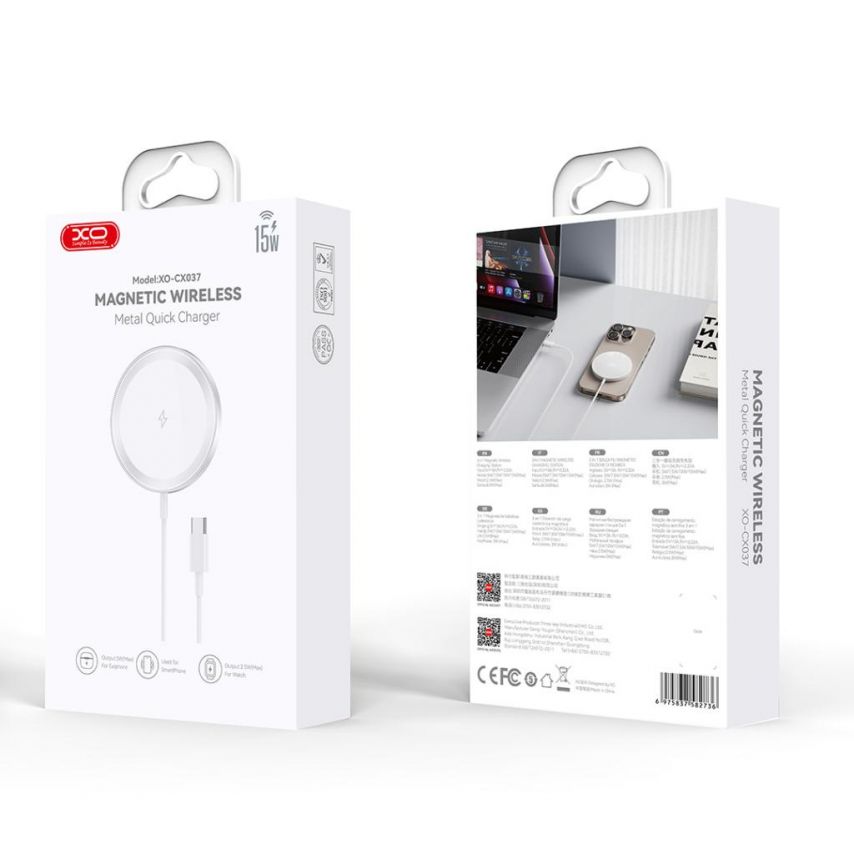Magnetic Wireless Charger XO CX037 15W white