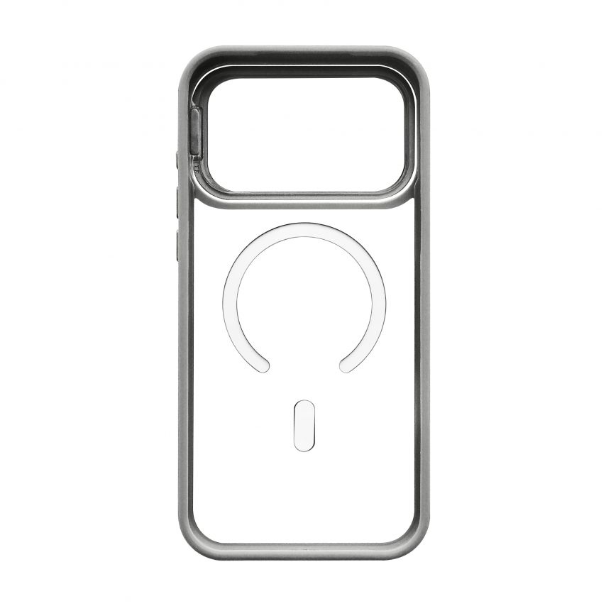 Case with MagSafe for Apple iPhone 17 Pro Max with stand and camera protection light grey (06)