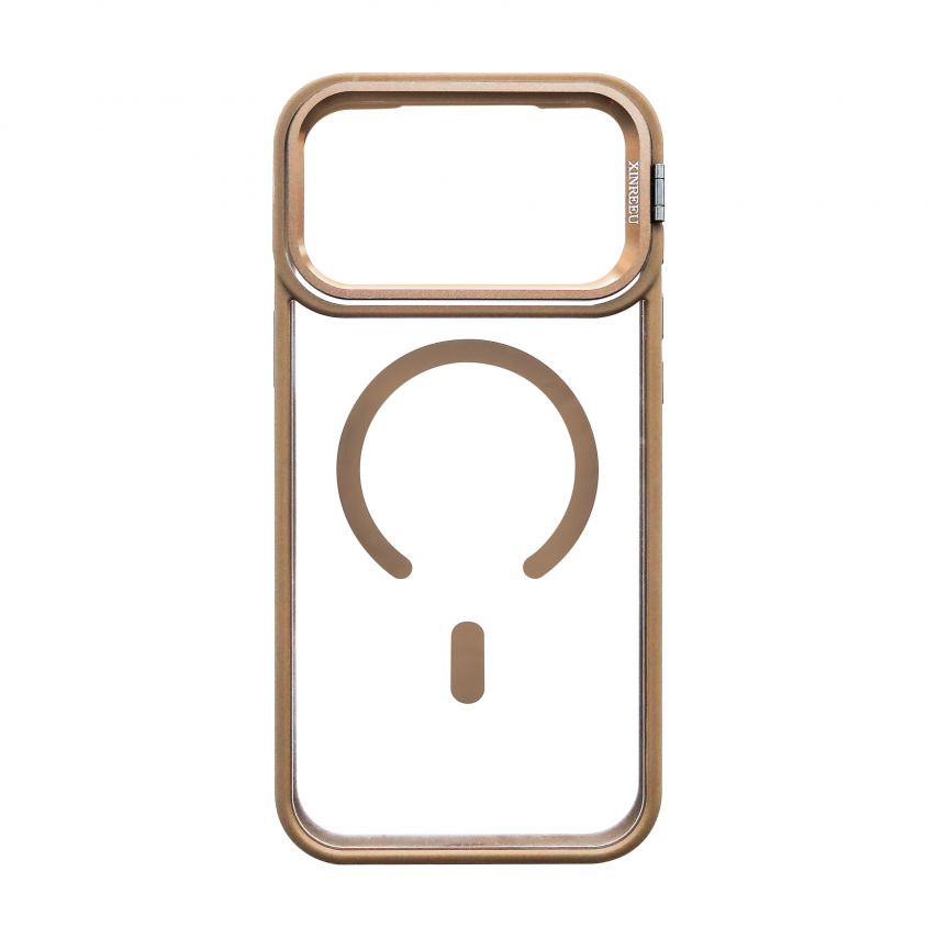 Case with MagSafe for Apple iPhone 17 Pro Max gold with stand and camera protection brown (09)