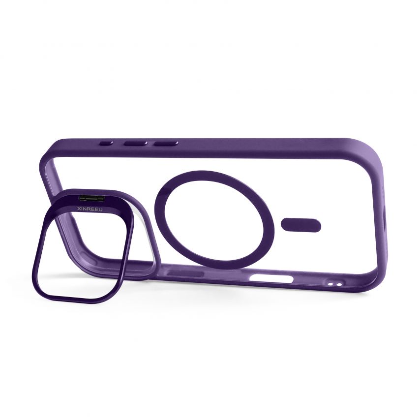 Case with MagSafe for Apple iPhone 17 with stand and camera protection violet (02)