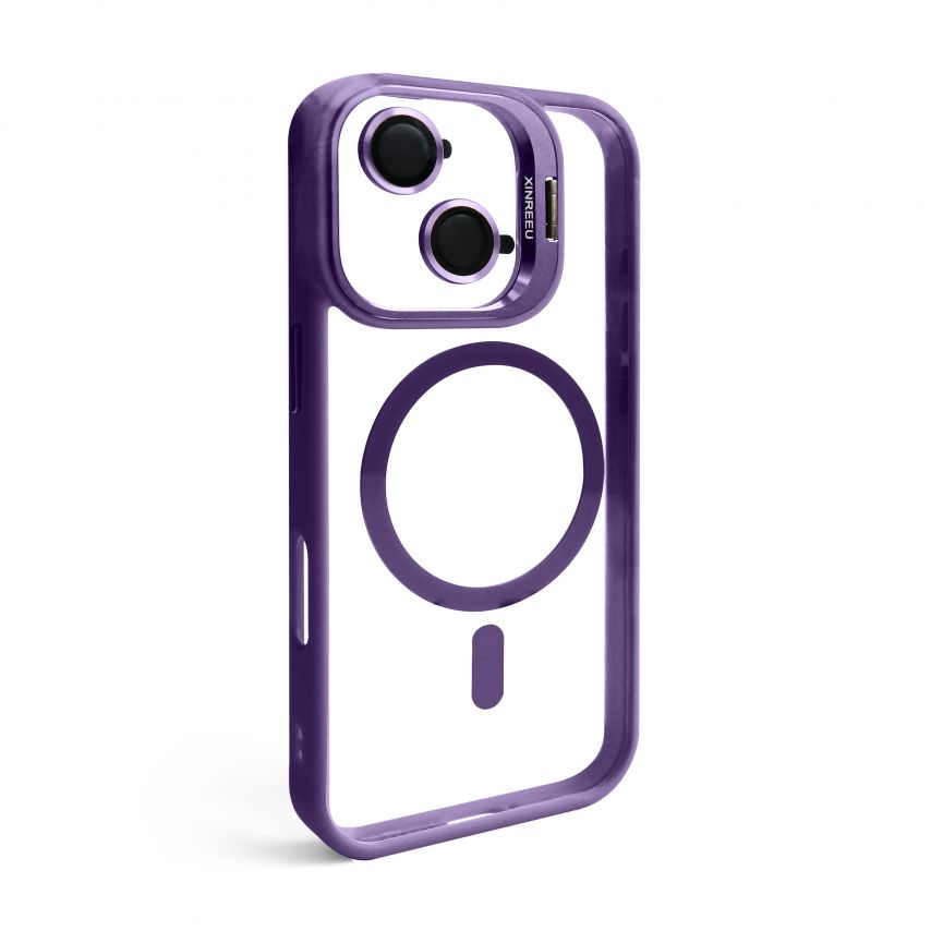 Case with MagSafe for Apple iPhone 17 with stand and camera protection violet (02)