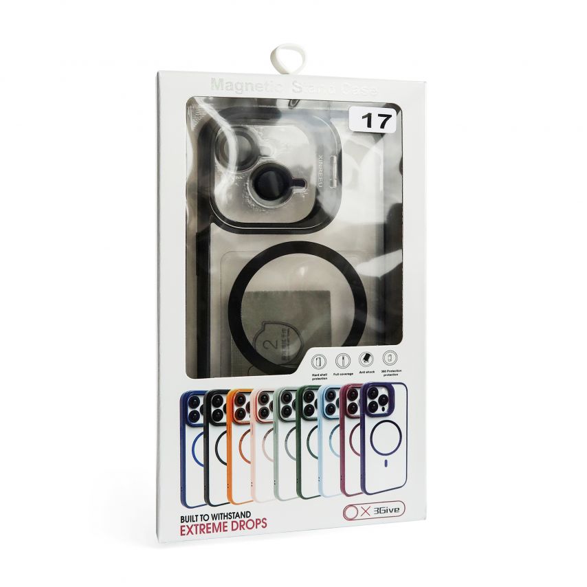 Case with MagSafe for Apple iPhone 17 with stand and camera protection black (03)