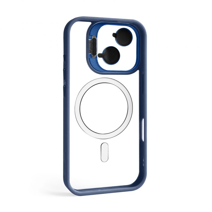 Case with MagSafe for Apple iPhone 17 with stand and camera protection dark blue (04)