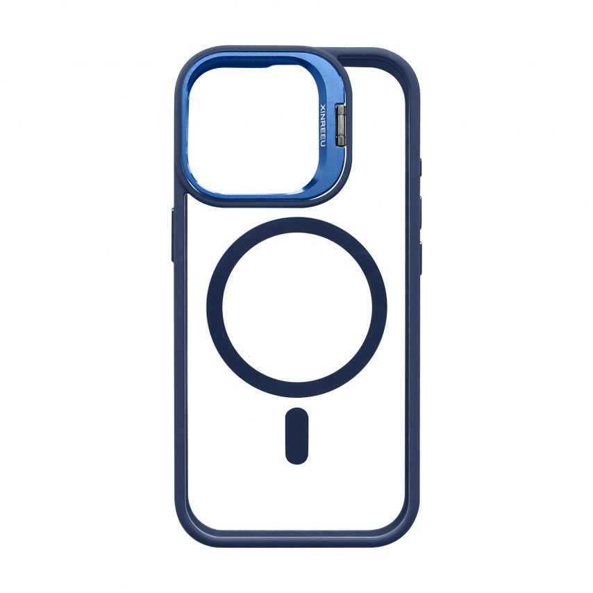 Case with MagSafe for Apple iPhone 17 with stand and camera protection dark blue (04)