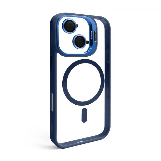 Case with MagSafe for Apple iPhone 17 with stand and camera protection dark blue (04)