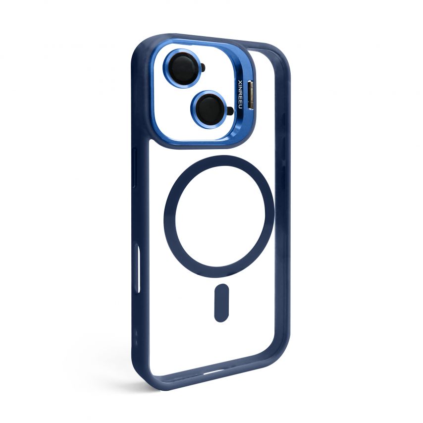 Case with MagSafe for Apple iPhone 17 with stand and camera protection dark blue (04)