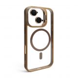 Case with MagSafe for Apple iPhone 17 with stand and camera protection gold brown (09)