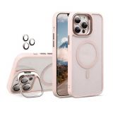 Case with MagSafe for Apple iPhone 17 with stand and camera protection pink (10)