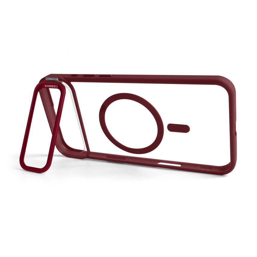 Case with MagSafe for Apple iPhone 17 Air with stand and camera protection bordo (05)