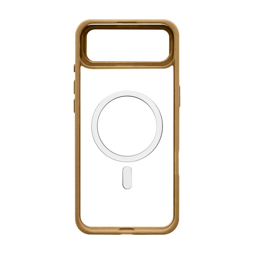 Case with MagSafe for Apple iPhone 17 Air with stand and camera protection gold brown (09)