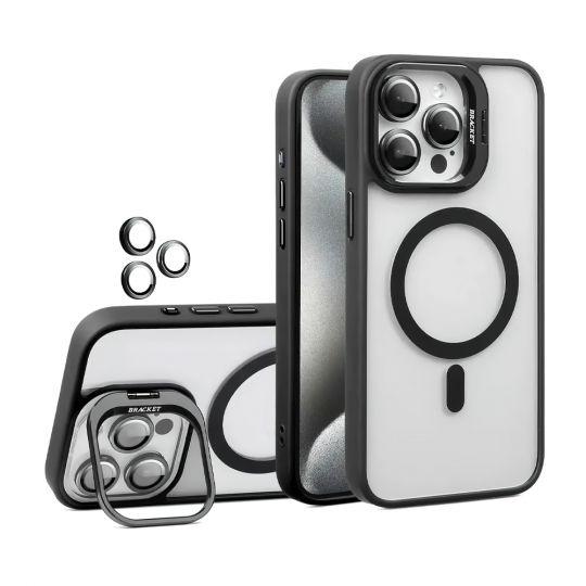 Case with MagSafe for Apple iPhone 17 Pro with stand and camera protection black (03)