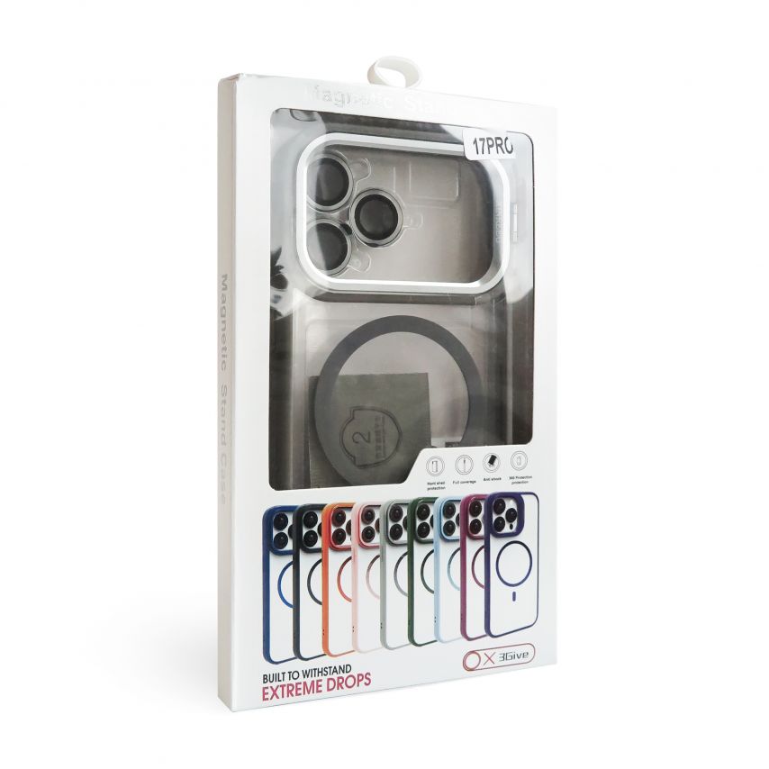 Case with MagSafe for Apple iPhone 17 Pro with stand and camera protection black (03)