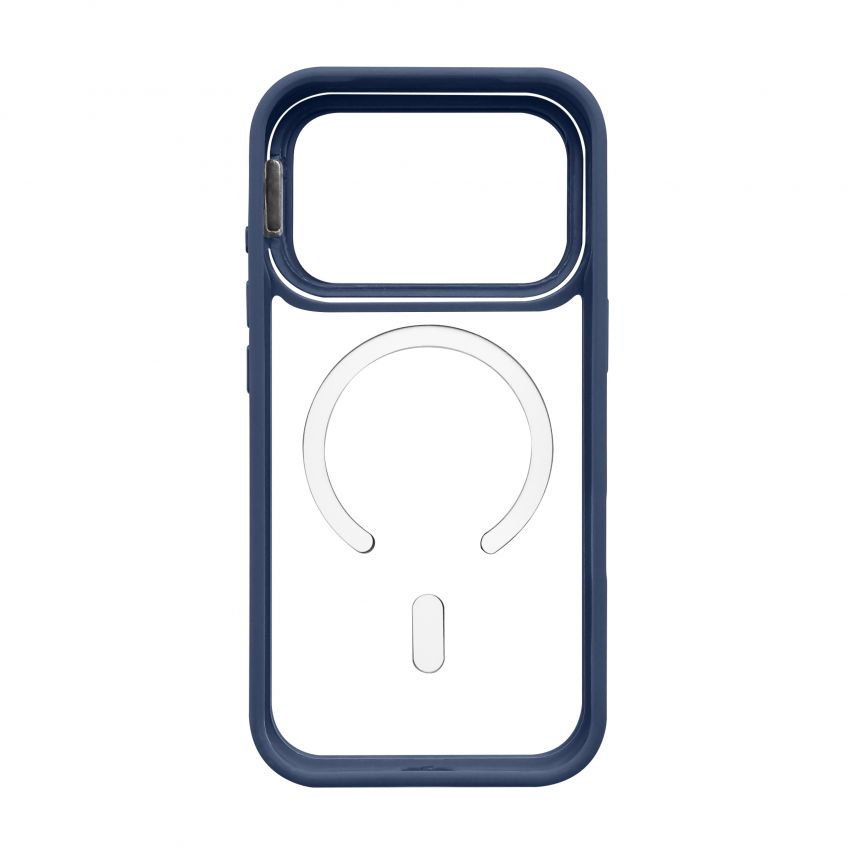 Case with MagSafe for Apple iPhone 17 Pro with stand and camera protection dark blue (04)
