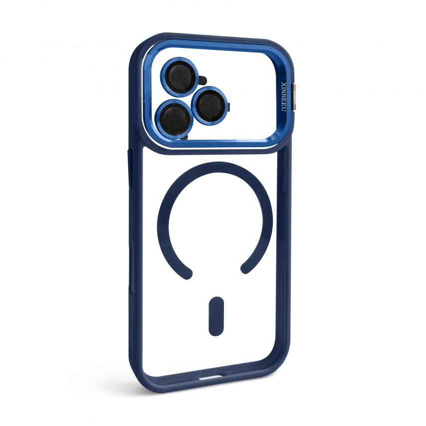 Case with MagSafe for Apple iPhone 17 Pro with stand and camera protection dark blue (04)