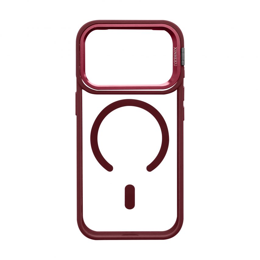 Case with MagSafe for Apple iPhone 17 Pro with stand and camera protection bordo (05)