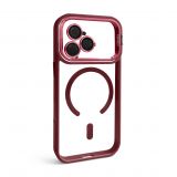 Case with MagSafe for Apple iPhone 17 Pro with stand and camera protection bordo (05)