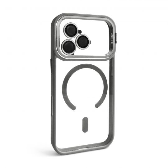 Case with MagSafe for Apple iPhone 17 Pro with stand and camera protection light grey (06)