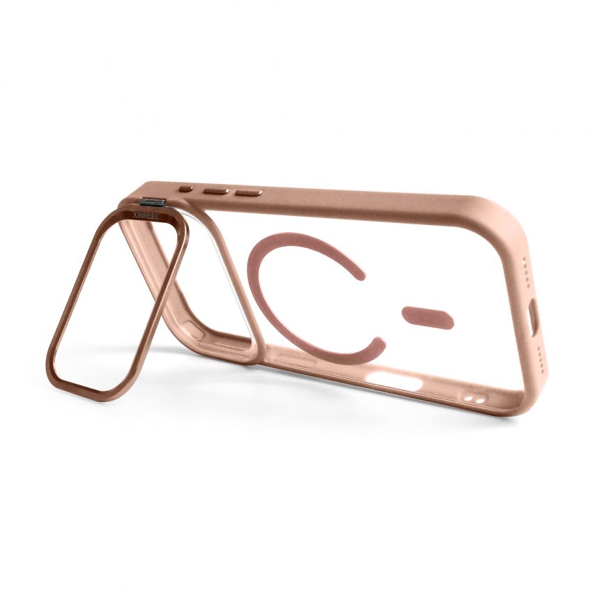Case with MagSafe for Apple iPhone 17 Pro with stand and camera protection pink (10)