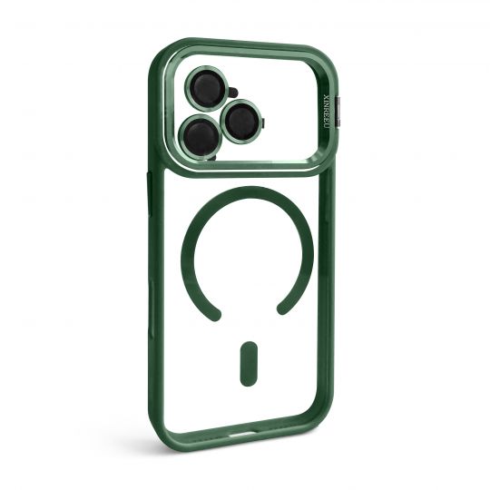 Case with MagSafe for Apple iPhone 17 Pro with stand and camera protection green (01)